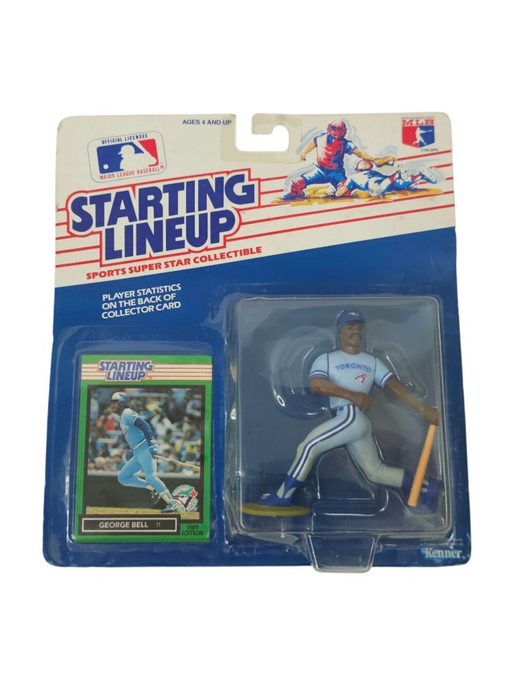 1989 Kenner Starting Lineup George Bell Toronto Blue Jays Figure Sealed Card NOC